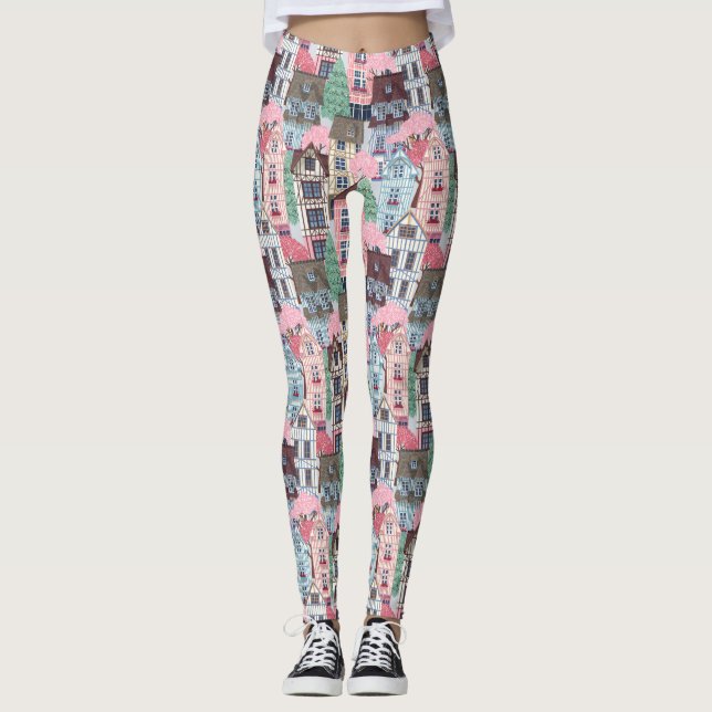 Cute Houses Leggings (Front)