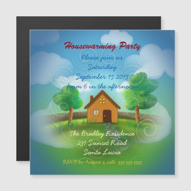 Cute Housewarming Party Invitation (Front/Back)