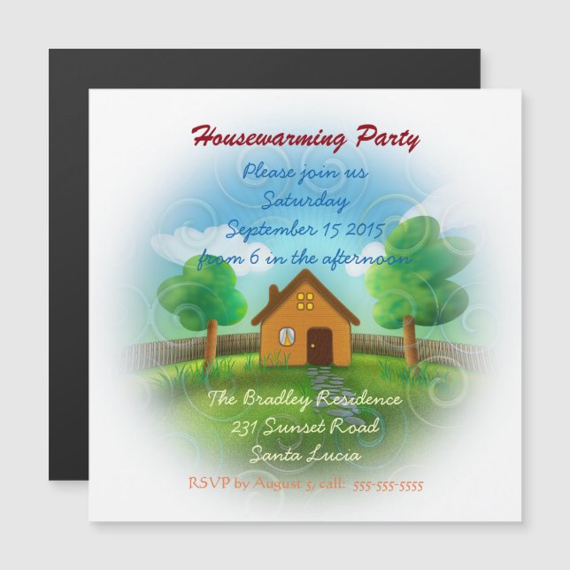 Cute Housewarming Party Invitation (Front/Back)