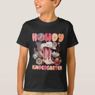 Cute Howdy Kindergarten Cowboy Cowgirl Boots Back T-Shirt