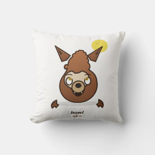 Cute Howl Szn Cartoon Werewolf Halloween Design Cushion