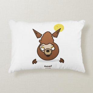 Cute Howl Szn Cartoon Werewolf Halloween Design Decorative Cushion
