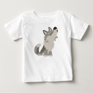 Cute Howling Cartoon Wolf Baby T-Shirt