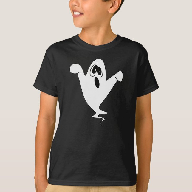 Cute Howling Ghost Halloween T-Shirt (Front)