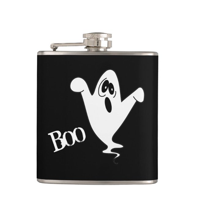 Cute Howling Ghost Hip Flask (Front)
