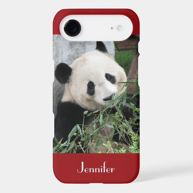 Cute Huggable Giant Panda, Dark Red, Name (Back)