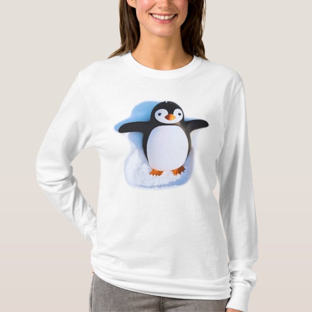 Cute Huggable Penguin T-Shirt (Front)