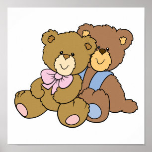Cute Hugging Friends Bears Poster