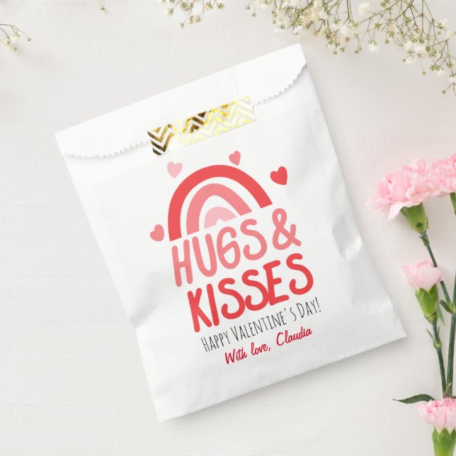 Cute Hugs & Kisses Happy Valentine's Day Favour Bags (Sealed)