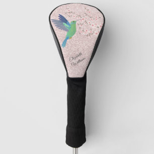 Cute Hummingbird Cherry Blossom Add Name   Golf Head Cover