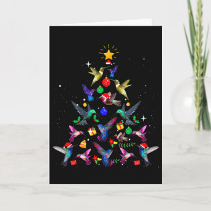 Cute Hummingbird Christmas Tree Xmas Gifts  Card