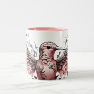Cute Hummingbird Designs on  Two-Tone Coffee Mug