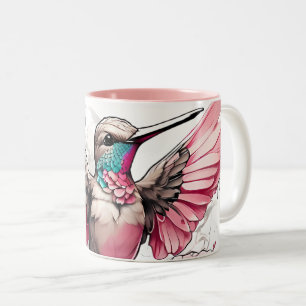 Cute Hummingbird Designs on Two-Tone Coffee Mug