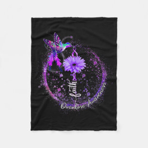 Cute Hummingbird Holding Purple Ribbon Overdose Aw Fleece Blanket
