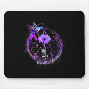 Cute Hummingbird Holding Purple Ribbon Overdose Aw Mouse Mat