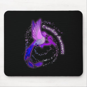 Cute Hummingbird Holding Purple Ribbon Overdose Aw Mouse Mat