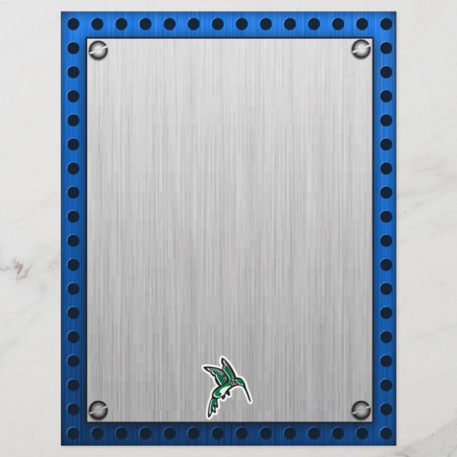 Cute Hummingbird; Metal-look (Front)