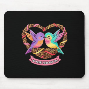 Cute Hummingbird Valentine My Heart Hums For You B Mouse Mat