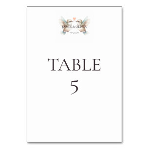 Cute Hummingbird Wedding Table Number Card