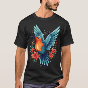 Cute Hummingbird With Flowers I T-Shirt
