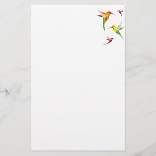 Cute Hummingbirds in Bright Colours - Bird Stationery