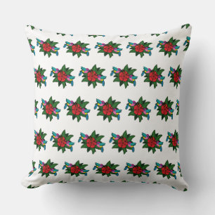 Cute Hummingbirds on Hibiscus Flower Cartoon - W Cushion