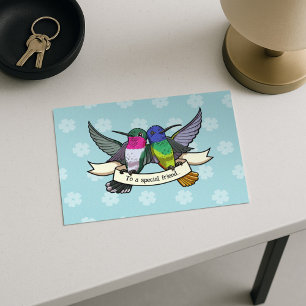 Cute Hummingbirds To A Special Friend Cartoon Postcard