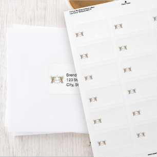Cute Hummingbirds Wedding Couple Address Labels