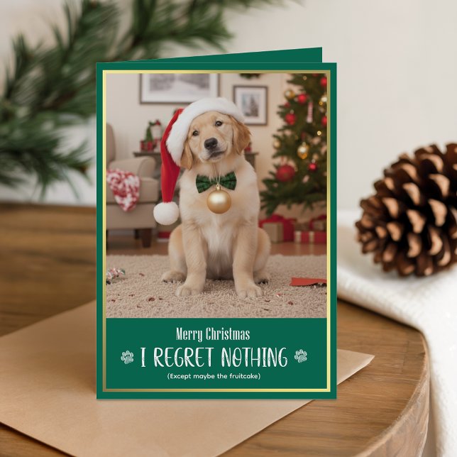 Cute Humorous Dog Picture Merry Christmas Folded  Holiday Card (Creator Uploaded)