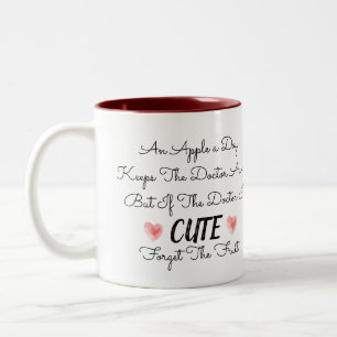 Cute Humour Doctor Joke Script  Custom Name Two-Tone Coffee Mug
