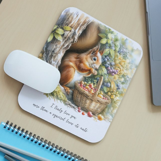 Cute Humour Quote Watercolor Valentines Day Gift Mouse Mat (Creator Uploaded)