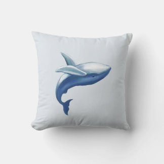 Cute Humpback Whale Jumping Out of Water Drawing Cushion