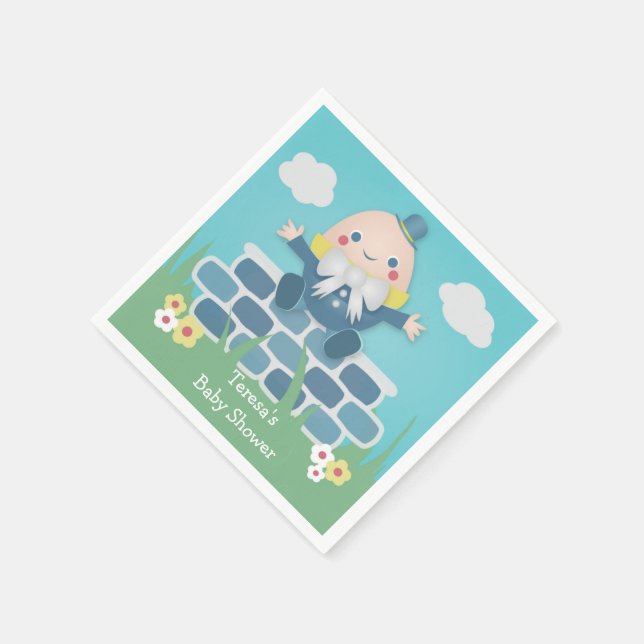 Cute Humpty Dumpty Baby Shower Paper Napkins (Corner)