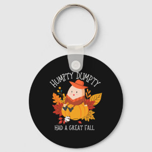 Cute Humpty Dumpty Had A Great Fall Vintage Autumn Key Ring