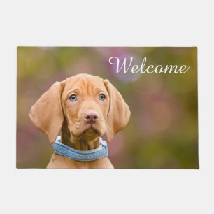 Cute Hungarian Vizsla Dog Puppy Photo /  Welcome Doormat