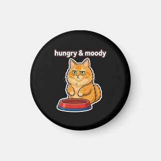 Cute Hungry and Moody Orange Cat Meme sticker Magnet
