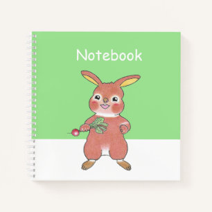 Cute Hungry Bunny  Square Custom Notebook 