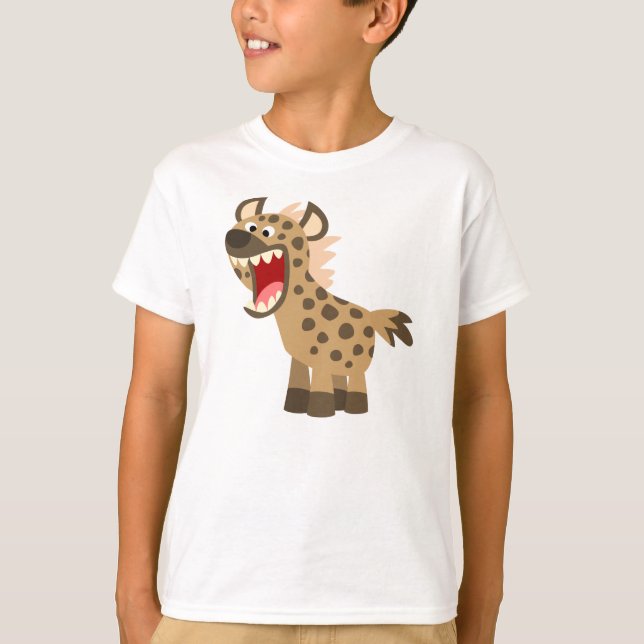 Cute Hungry Cartoon Hyena Children T-Shirt (Front)