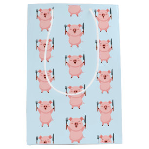 Cute Hungry Piggy Medium Gift Bag