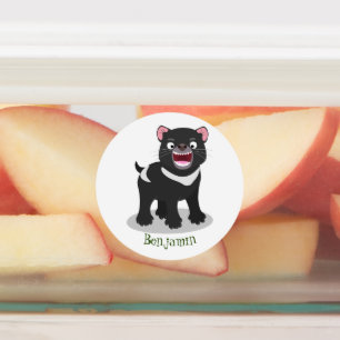 Cute hungry Tasmanian devil cartoon illustration