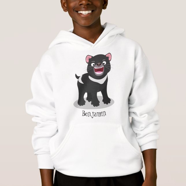 Cute hungry Tasmanian devil cartoon illustration (Front)