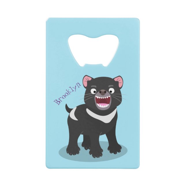 Cute hungry Tasmanian devil cartoon illustration (Front)