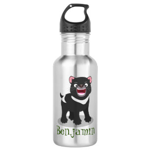 Cute hungry Tasmanian devil cartoon illustration 532 Ml Water Bottle