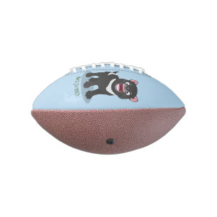 Cute hungry Tasmanian devil cartoon illustration American Football