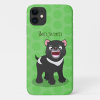 Cute hungry Tasmanian devil cartoon illustration
