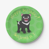 Cute hungry Tasmanian devil cartoon illustration