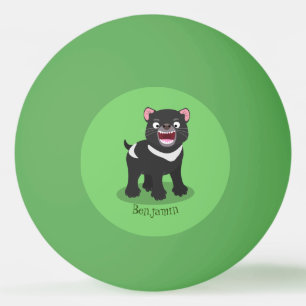 Cute hungry Tasmanian devil cartoon illustration Ping Pong Ball