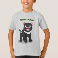 Cute hungry Tasmanian devil cartoon illustration