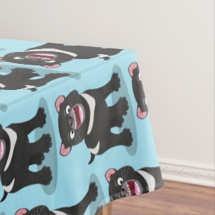 Cute hungry Tasmanian devil cartoon illustration Tablecloth