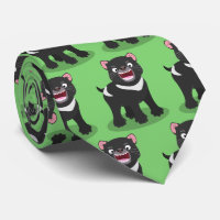 Cute hungry Tasmanian devil cartoon illustration